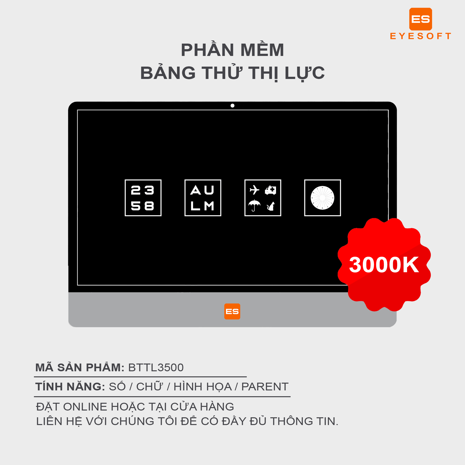 BTL3500 - Phần mềm Bảng thị lực