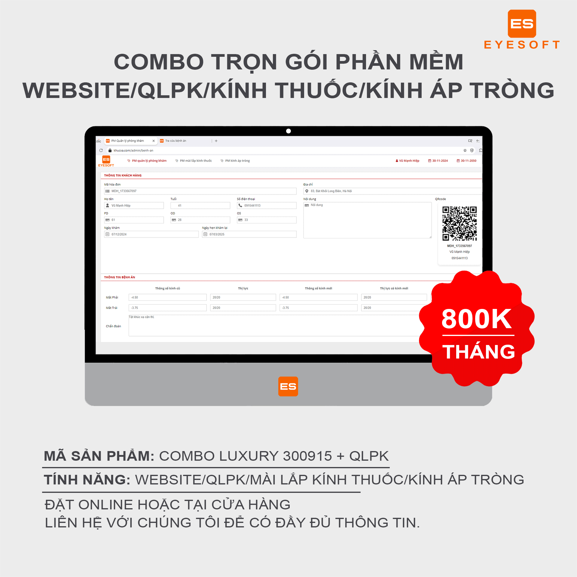 Combo Phần mềm QLPK & Luxury300915